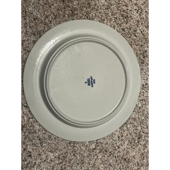 (7) Anemone Blue by Arabia of Finland Salad Plates Set Of 7 Vintage Denmark - Picture 3 of 5